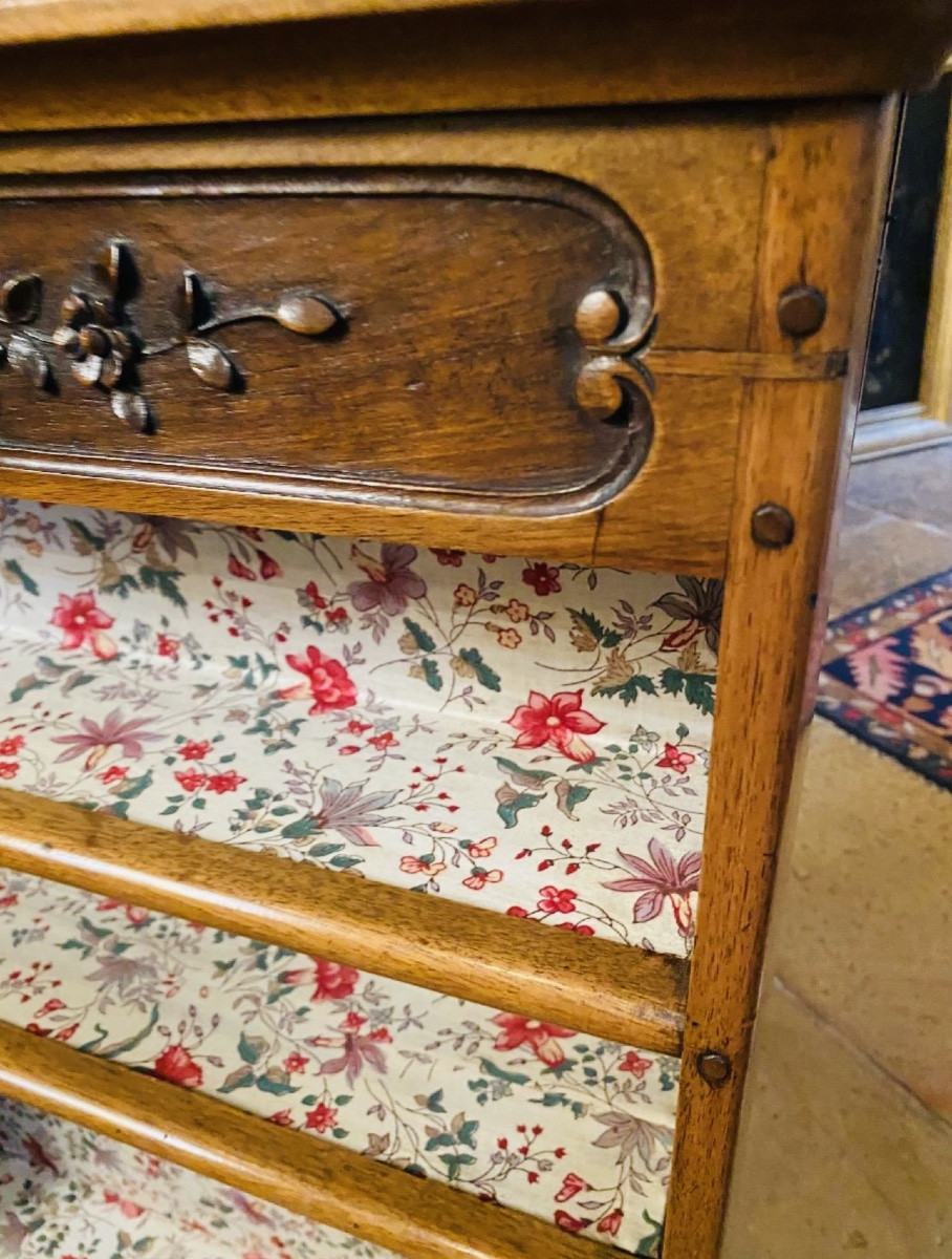 Estanier Provençal, Walnut Wall Shelf, Early 19th Century-photo-6