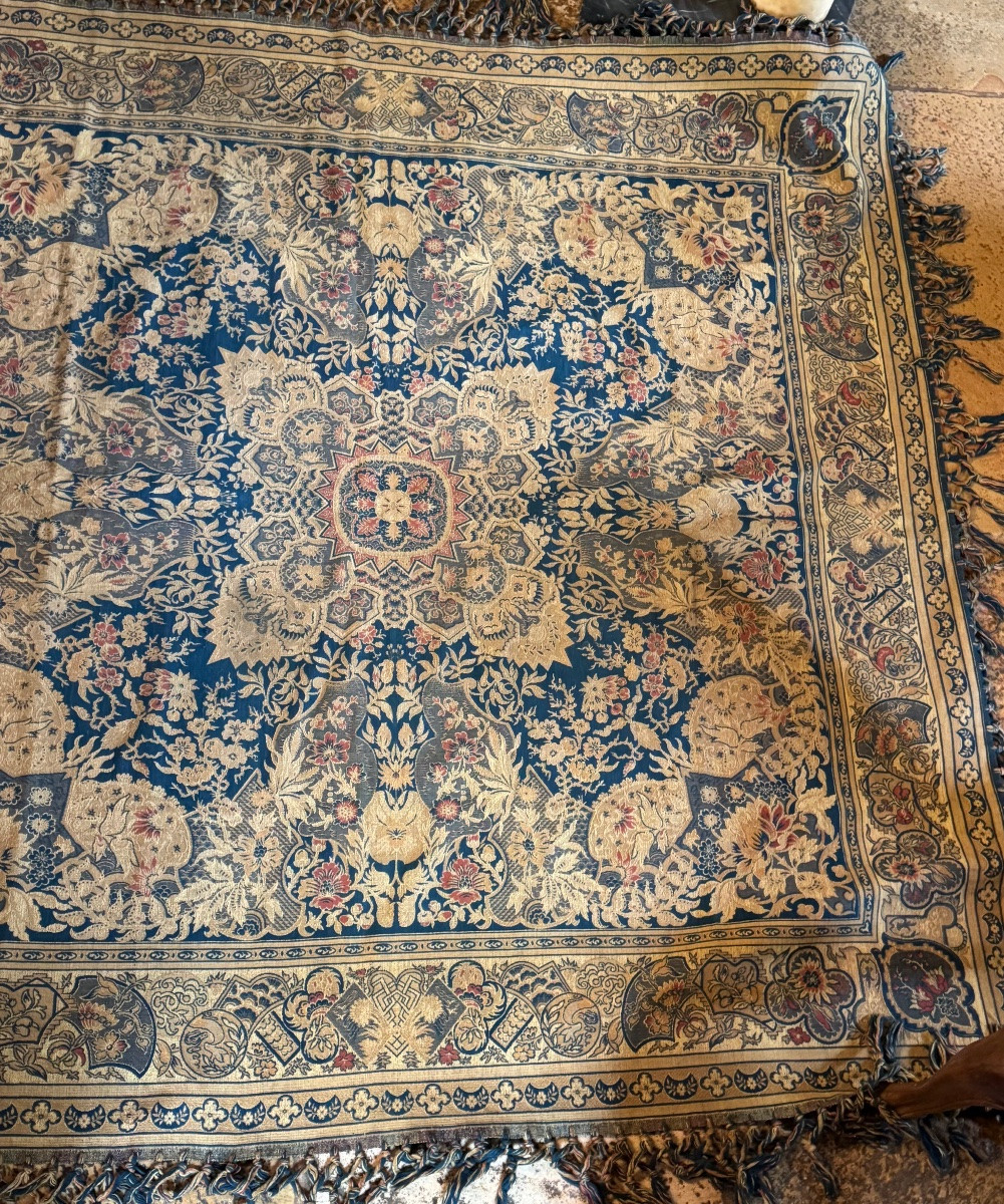 Large Woven Orientalist Table Mat From The Early 20th Century -photo-4