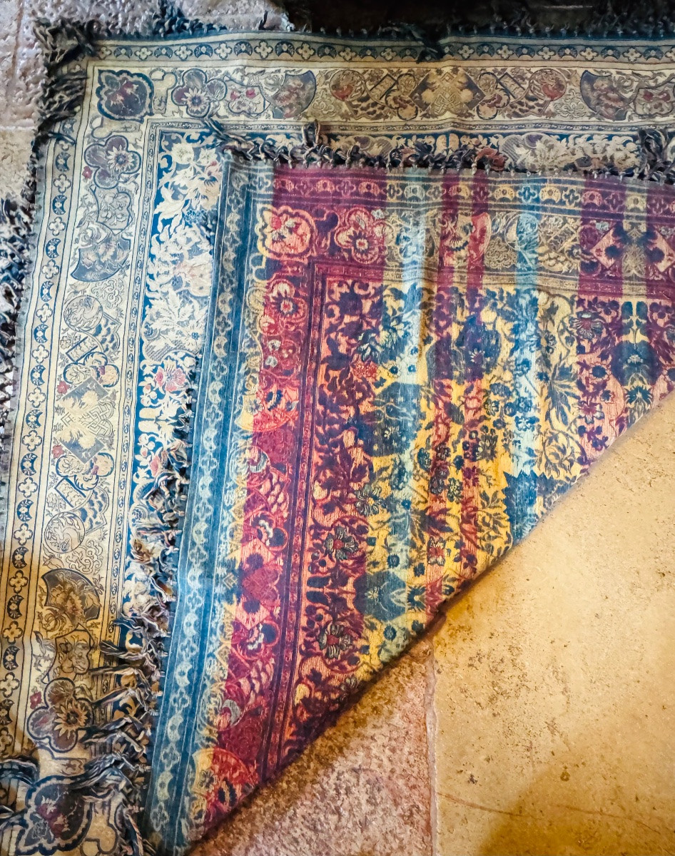 Large Woven Orientalist Table Mat From The Early 20th Century -photo-1