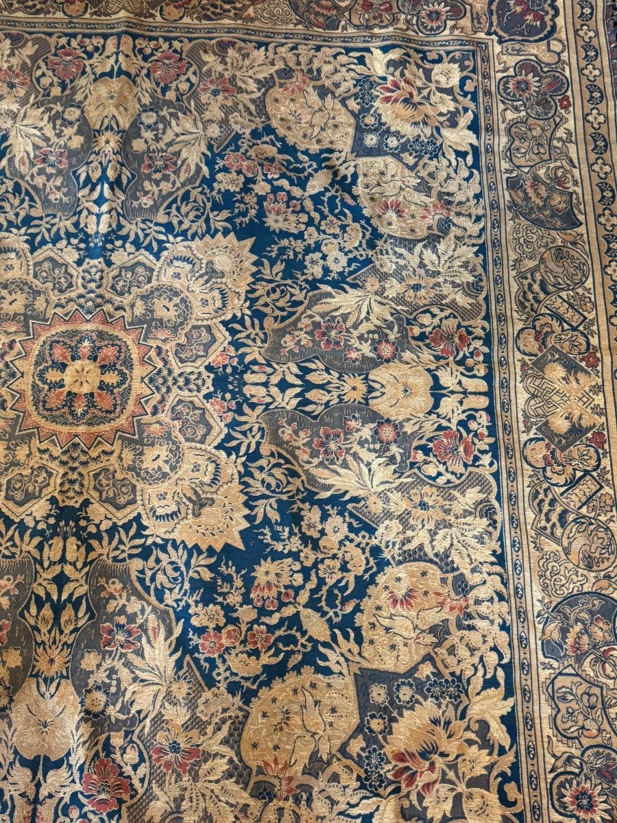 Large Woven Orientalist Table Mat From The Early 20th Century -photo-4