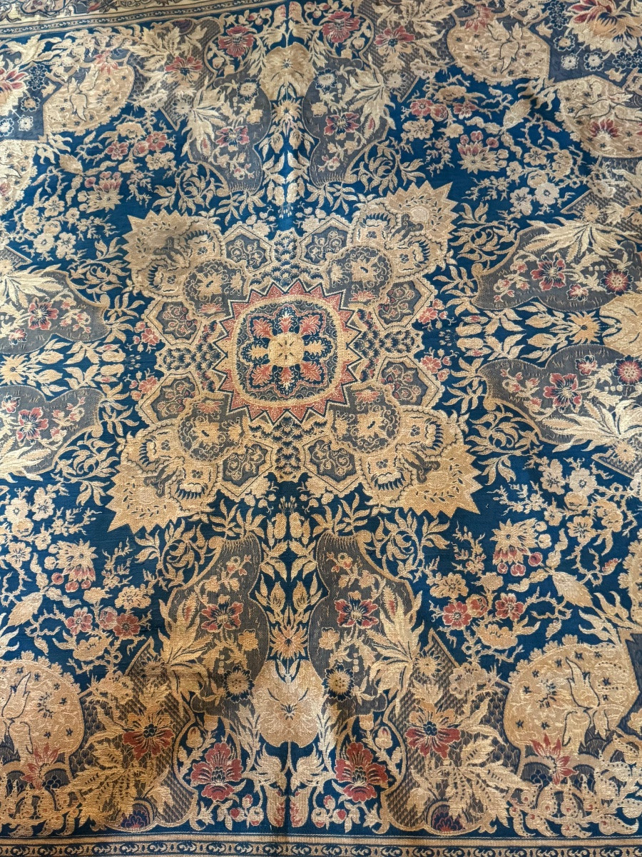Large Woven Orientalist Table Mat From The Early 20th Century -photo-8