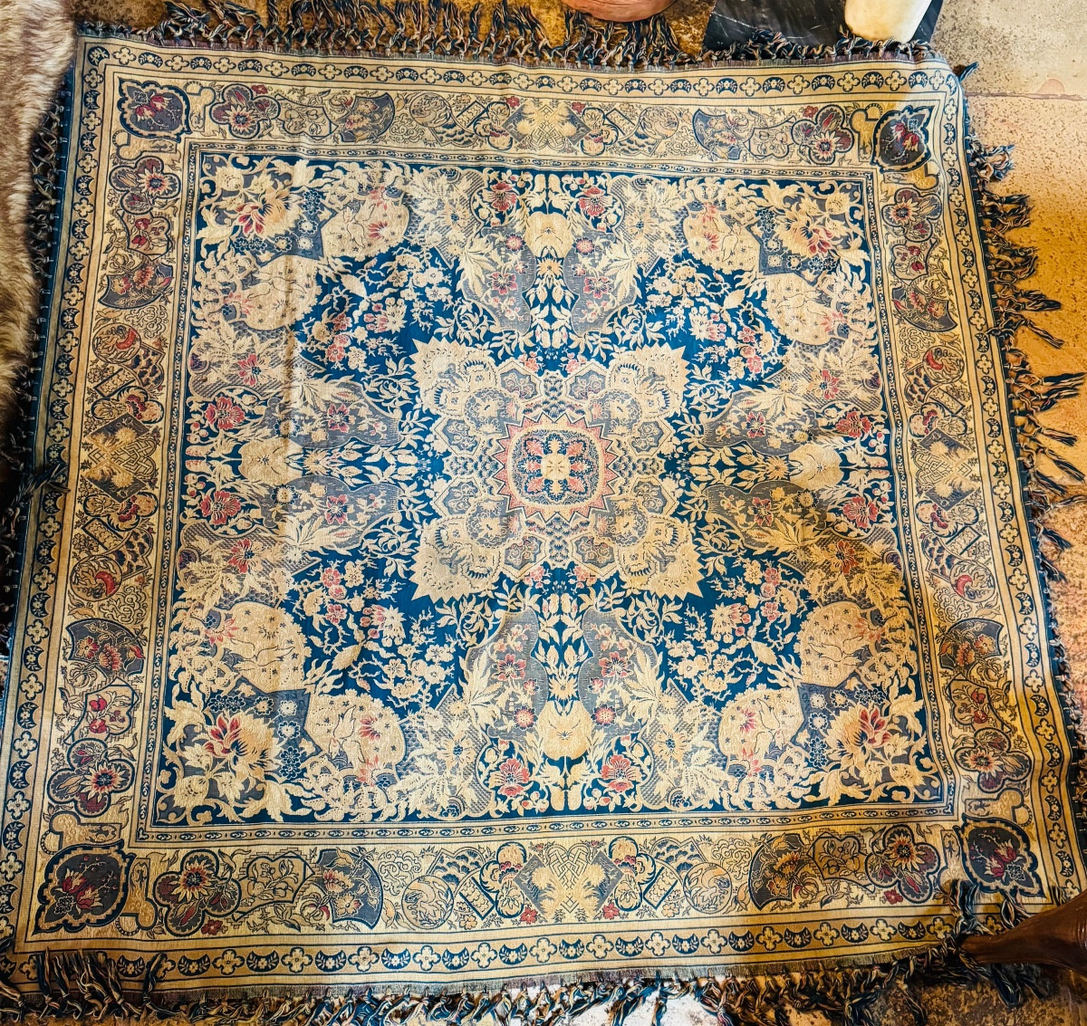 Large Woven Orientalist Table Mat From The Early 20th Century 