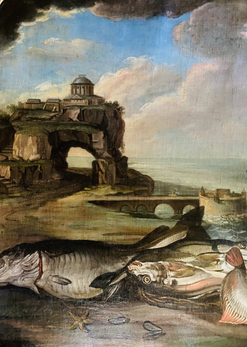 Return From Fishing, 18th Century Woodwork Painting-photo-1