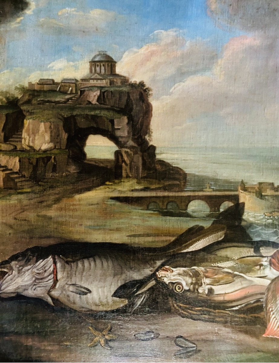 Return From Fishing, 18th Century Woodwork Painting-photo-3