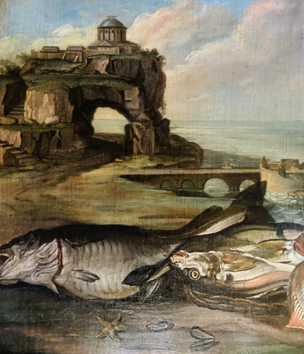 Return From Fishing, 18th Century Woodwork Painting-photo-8