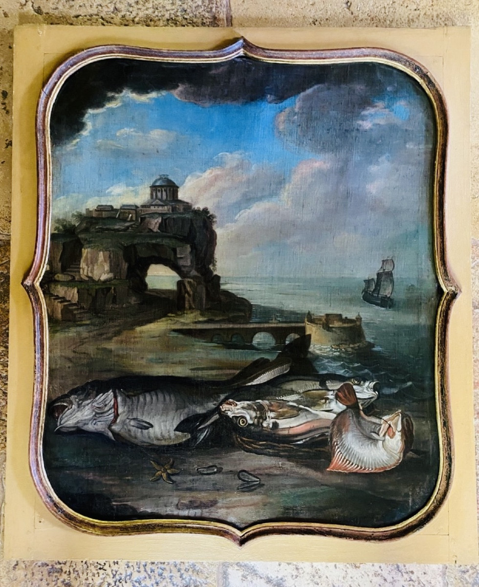 Return From Fishing, 18th Century Woodwork Painting