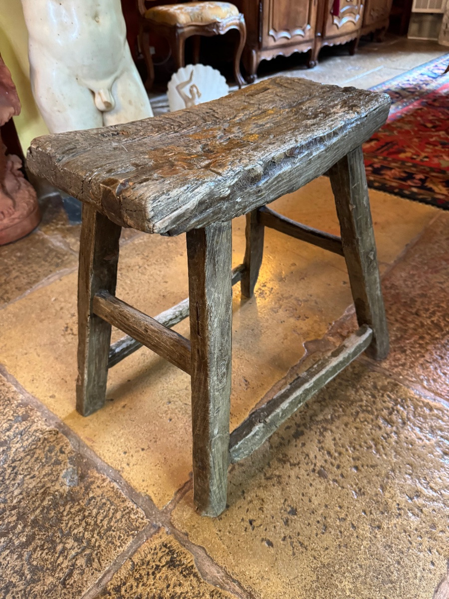Tabouret d’atelier brut fin du XIX eme siècle -photo-1