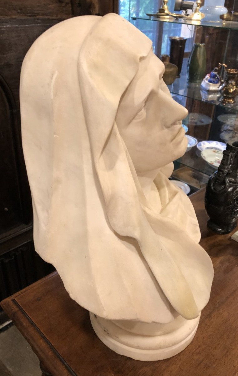 Buste en marbre d’un Mater Dolorosa dans l’esprit du Bernin-photo-4