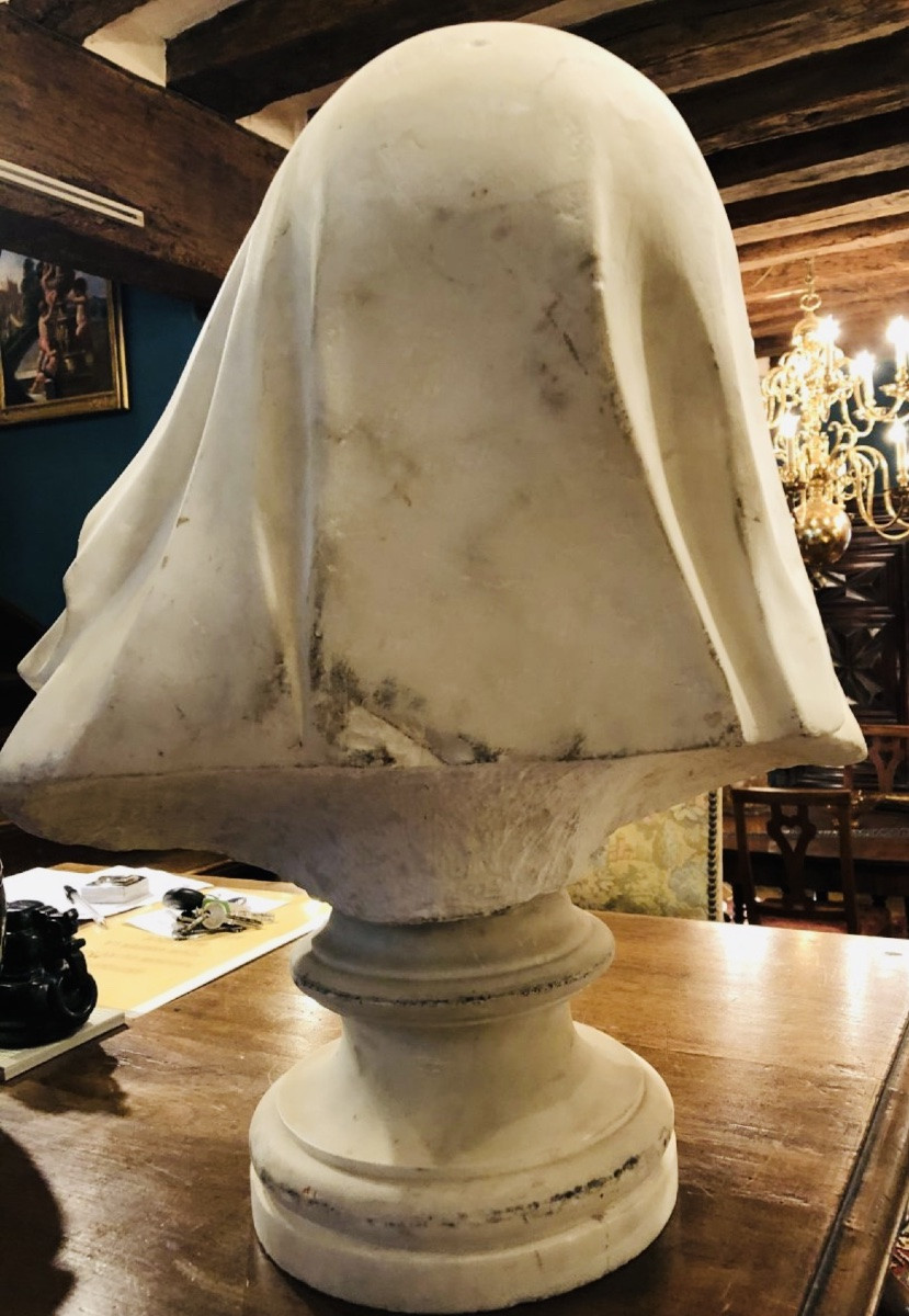 Buste en marbre d’un Mater Dolorosa dans l’esprit du Bernin-photo-5