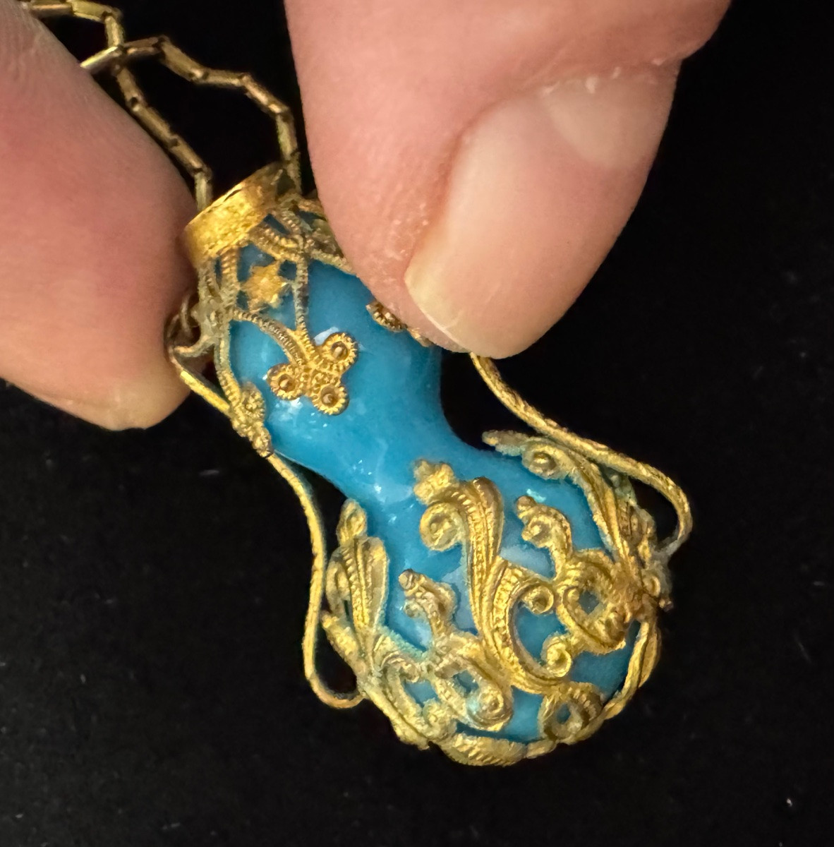 Miniature bouteille à parfum pour châtelaine ou porte bouquet de bal-photo-1