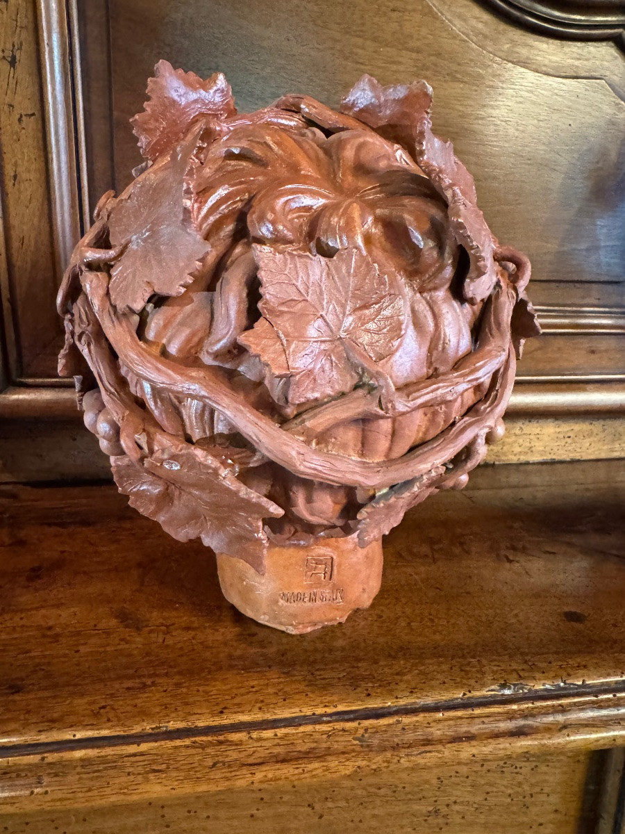 Tête De Bacchus Enfant En Terre Cuite XX Eme Siècle-photo-7