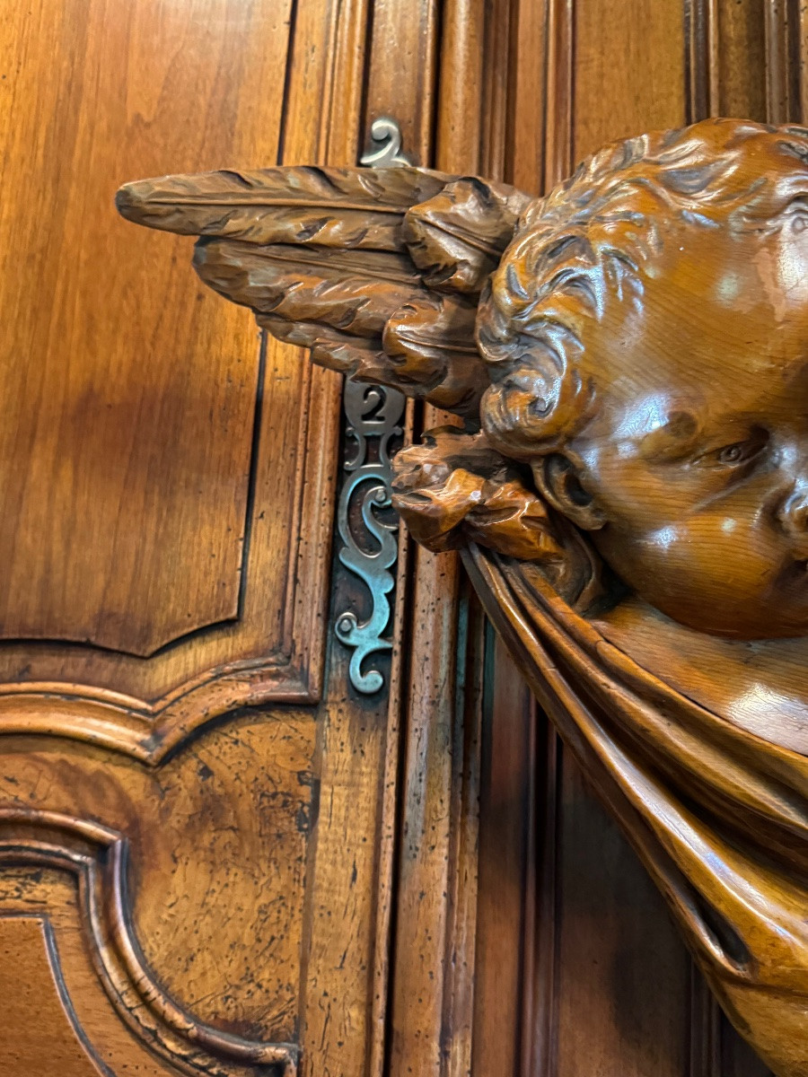 Deux anges enlacés, chérubins, sculpture  du XIX Eme Siècle-photo-6