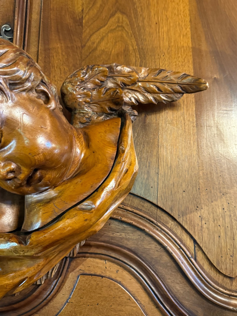 Deux anges enlacés, chérubins, sculpture  du XIX Eme Siècle-photo-7