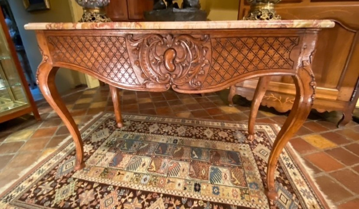 Louis XV Period Console Game Table, 18th Century-photo-4