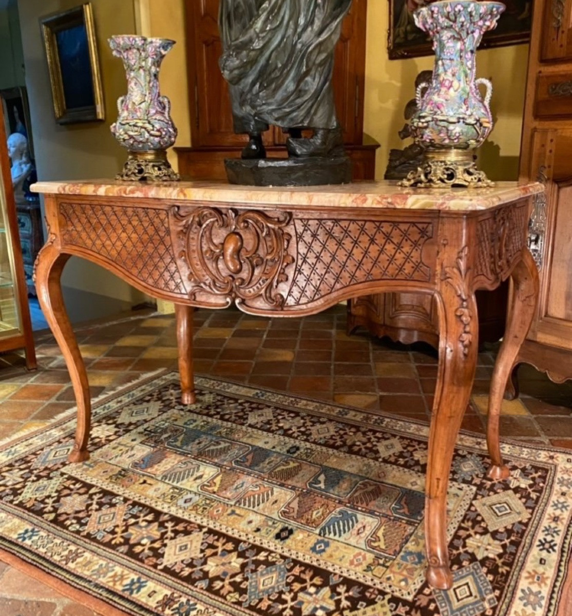 Louis XV Period Console Game Table, 18th Century-photo-2