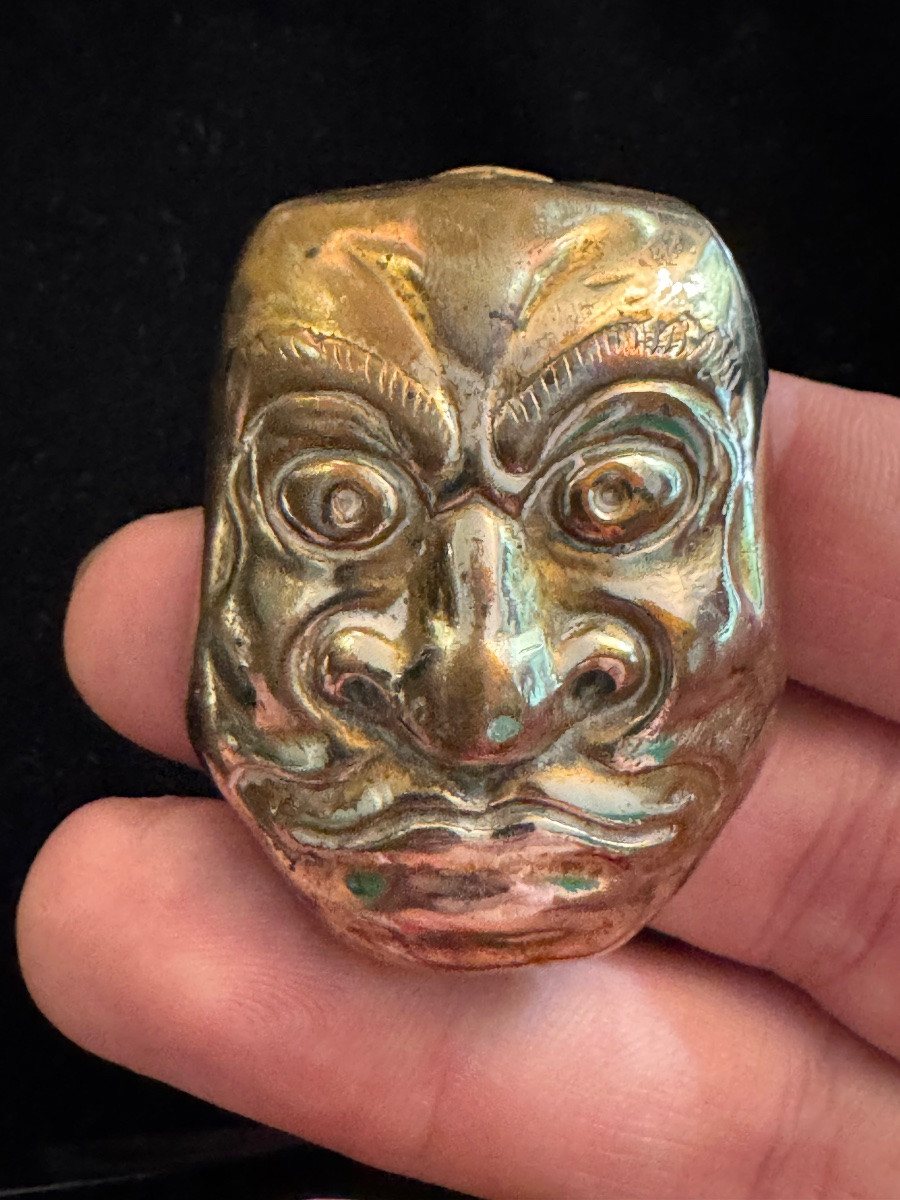 Pyrogène, porte allumettes au masque japonais, XIX eme siècle -photo-1