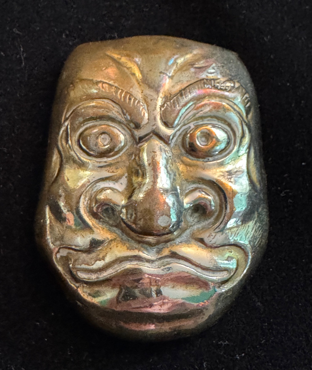 Pyrogène, porte allumettes au masque japonais, XIX eme siècle 