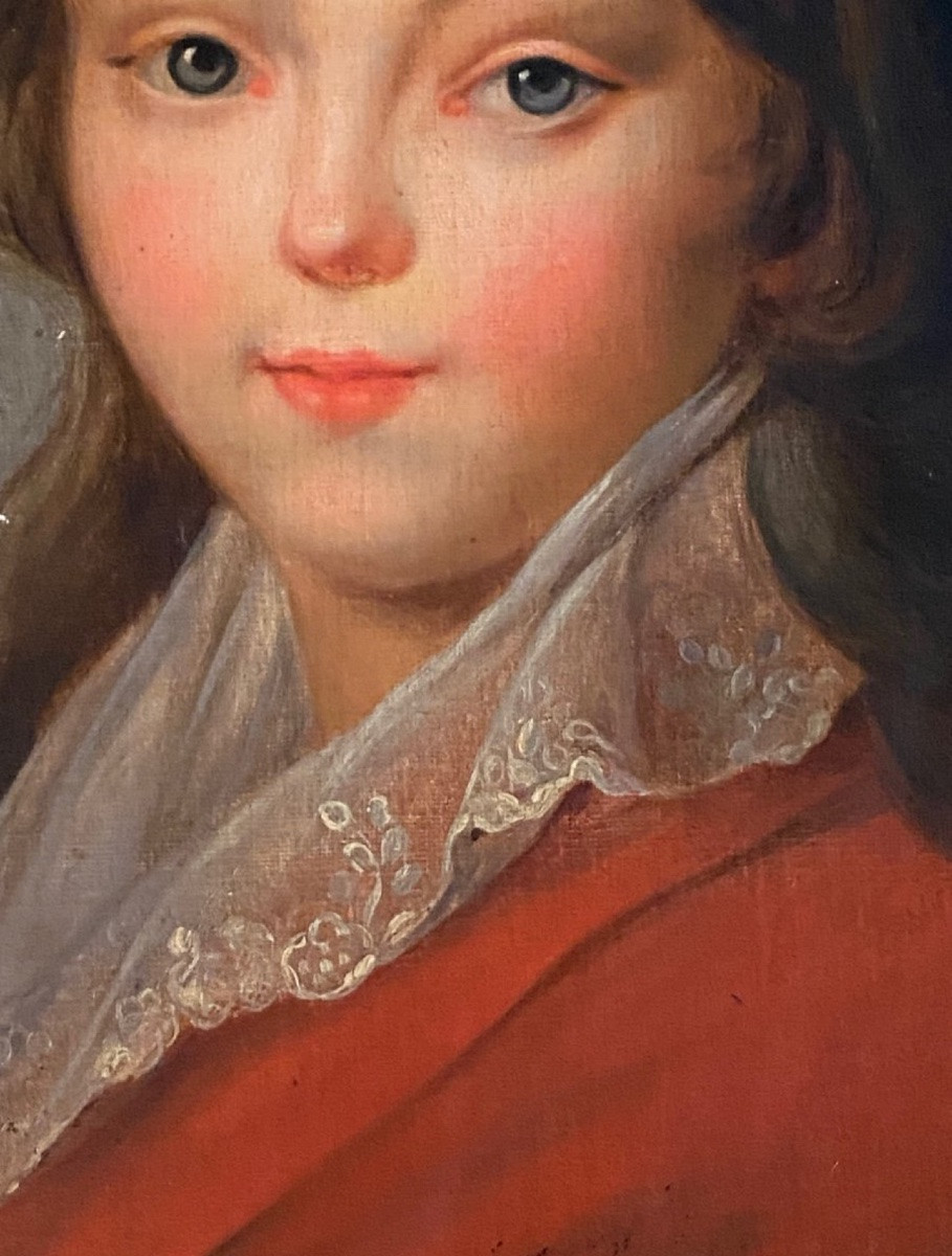 Young Girl In Beret, Oval Portrait From The 19th Century-photo-3