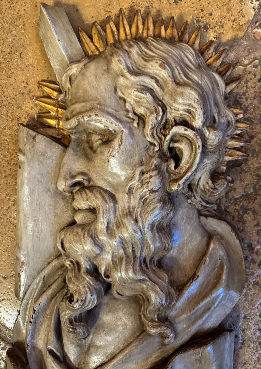 Saint Pierre Et Saint Paul En Bois Sculpté Du XVIII Eme Siècle-photo-4