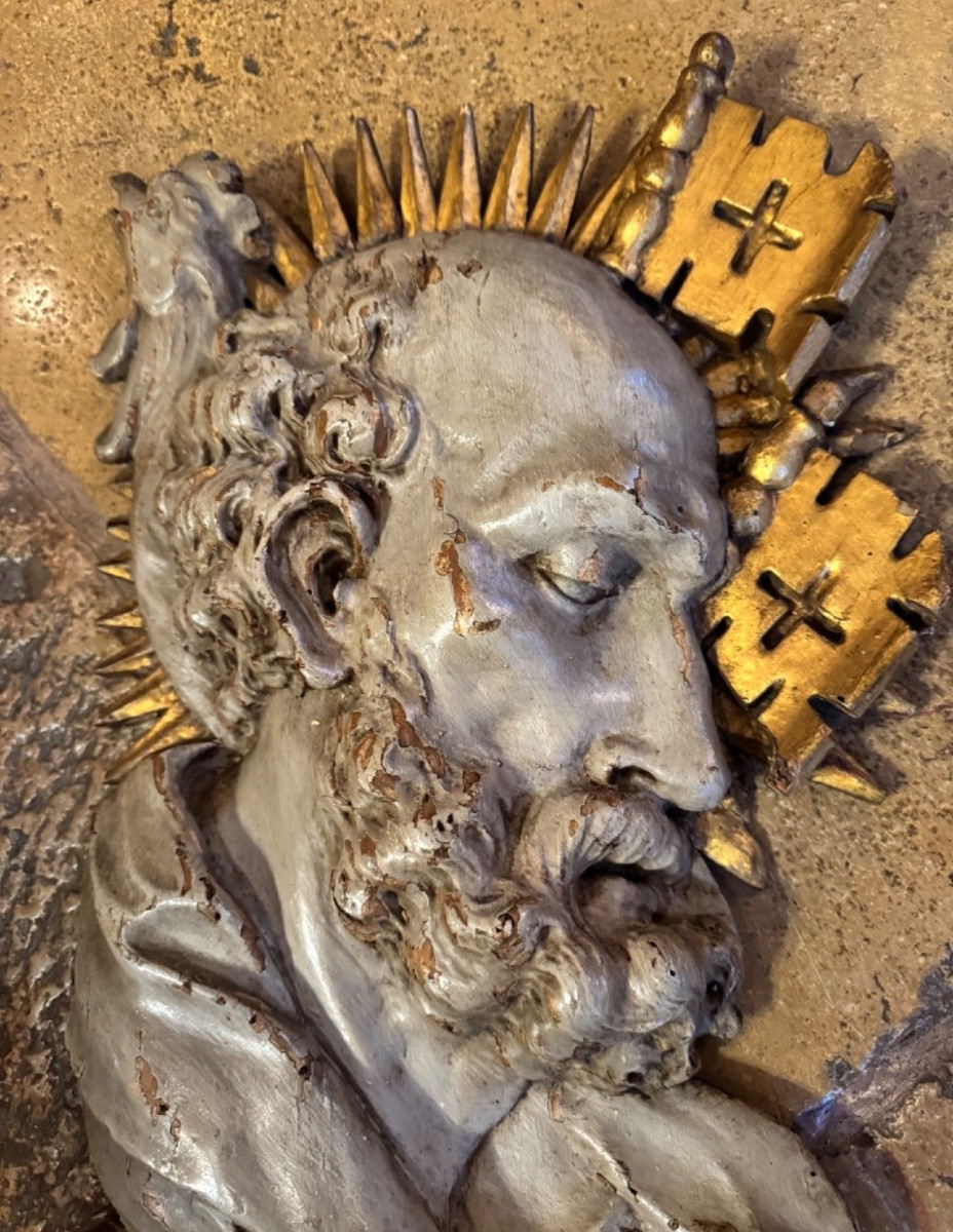Saint Pierre Et Saint Paul En Bois Sculpté Du XVIII Eme Siècle-photo-2