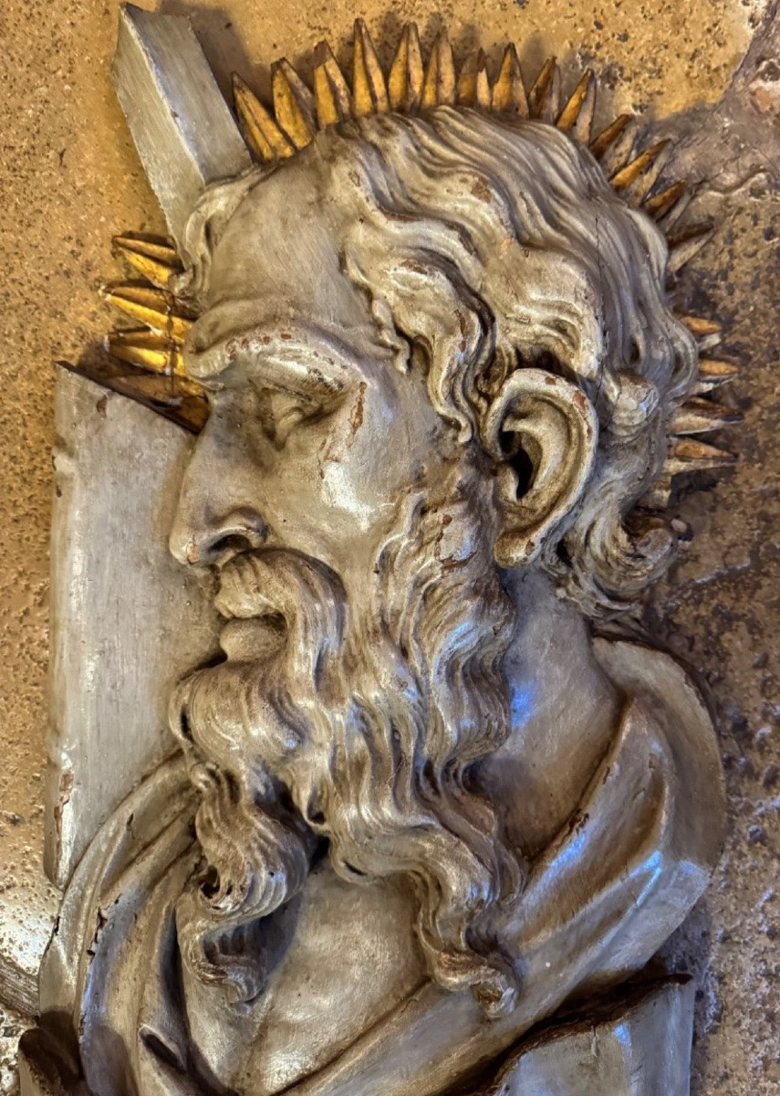 Saint Pierre Et Saint Paul En Bois Sculpté Du XVIII Eme Siècle-photo-8