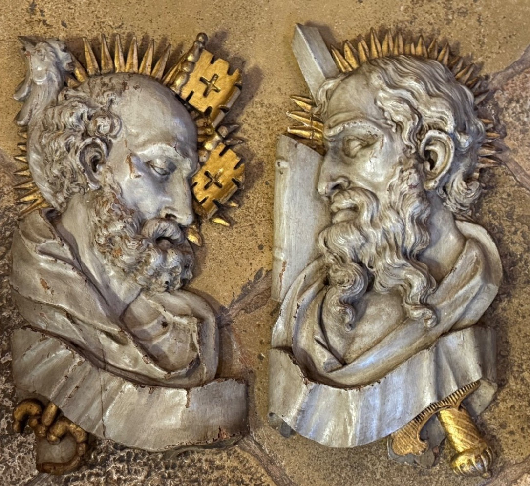 Saint Pierre Et Saint Paul En Bois Sculpté Du XVIII Eme Siècle