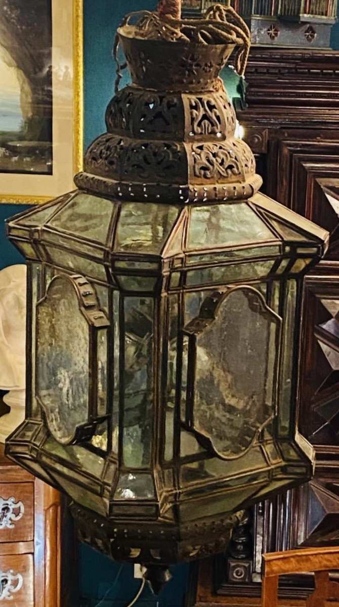 Large Arab-andalusian Vestibule Lantern, Moorish Style, Early 20th Century-photo-2