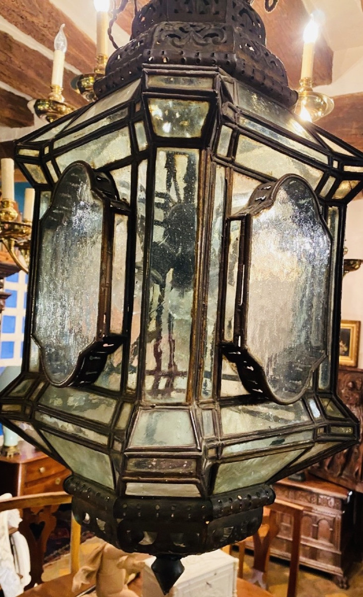 Large Arab-andalusian Vestibule Lantern, Moorish Style, Early 20th Century-photo-4