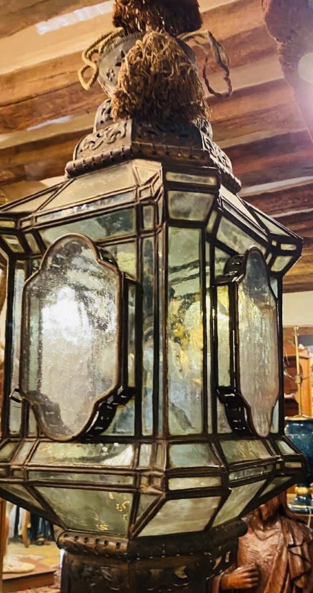 Large Arab-andalusian Vestibule Lantern, Moorish Style, Early 20th Century-photo-8