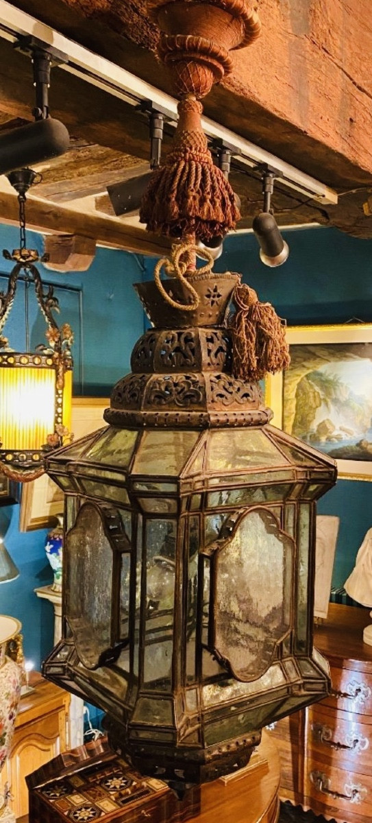 Large Arab-andalusian Vestibule Lantern, Moorish Style, Early 20th Century