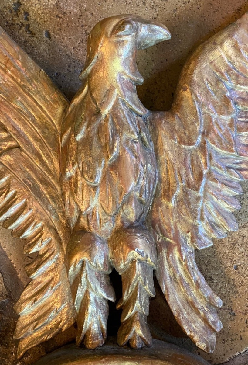 Empire Style Giltwood Eagle Mirror, Late 19th Century-photo-4