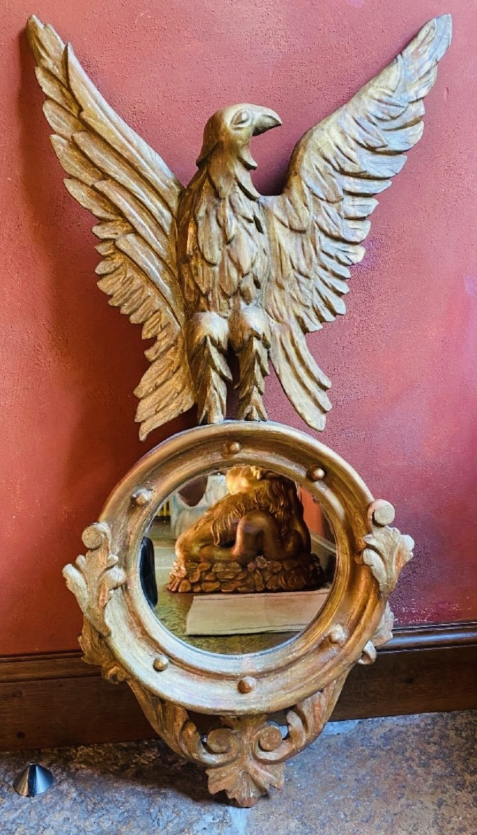 Empire Style Giltwood Eagle Mirror, Late 19th Century