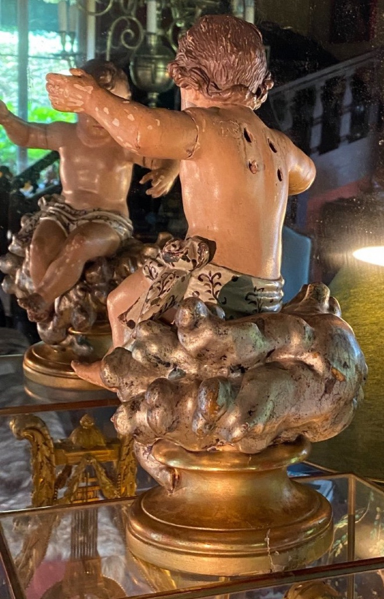 Statue Of The Infant Jesus In Majesty On Silver Clouds, 18th Century-photo-7