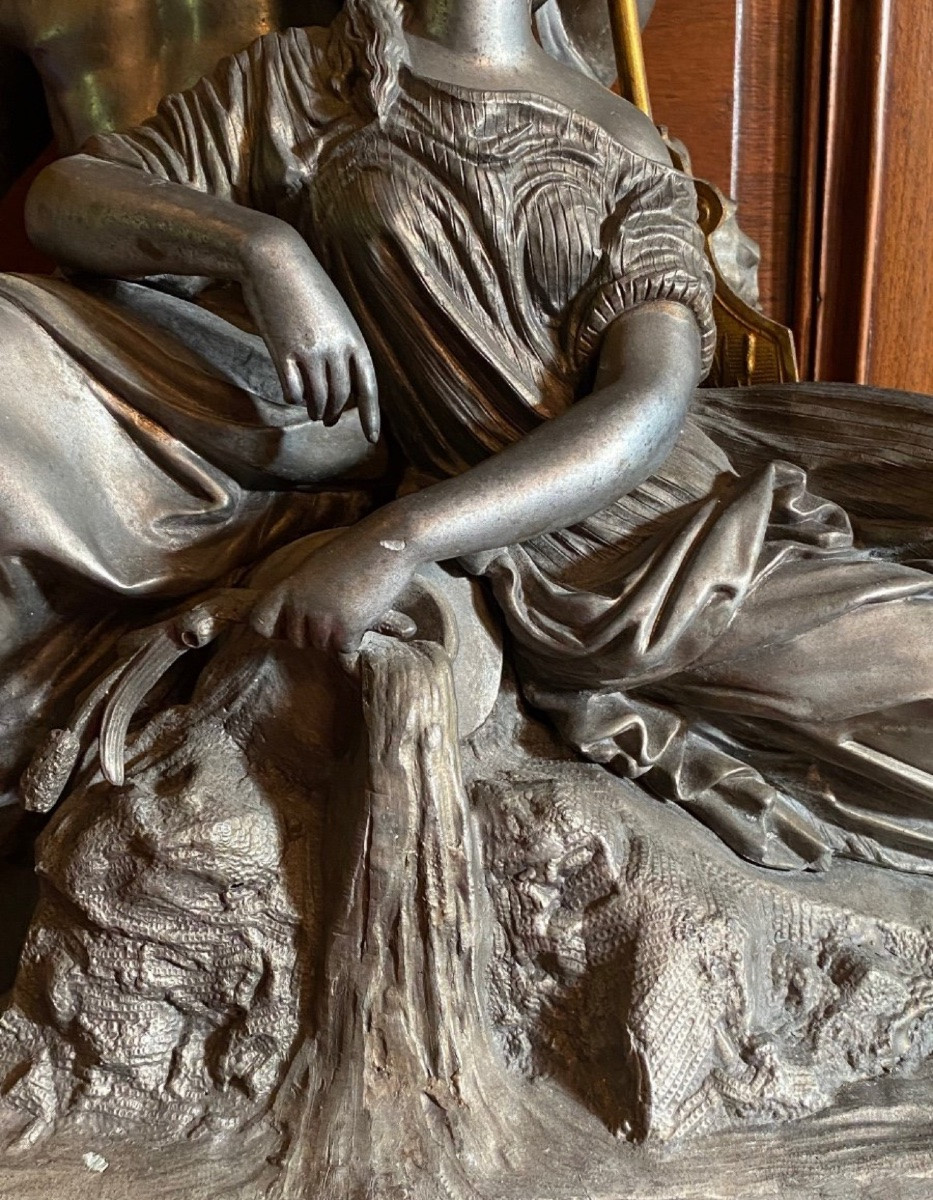 Les éléments, allégorie de la terre et de l’eau,Allégorie, Modelo En Plomb En Bronz-photo-8