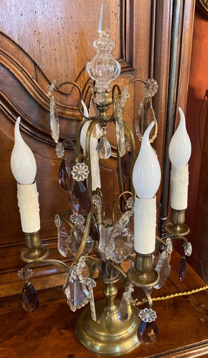 Large Pair Of Two-tone Girandoles, Late 19th Century-photo-1