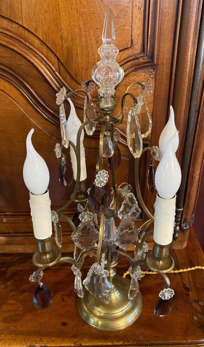 Large Pair Of Two-tone Girandoles, Late 19th Century-photo-6