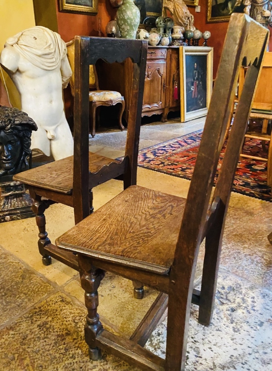Paire de Chaises Lorraines En Chêne Début Du XIX Eme Siècle "-photo-4