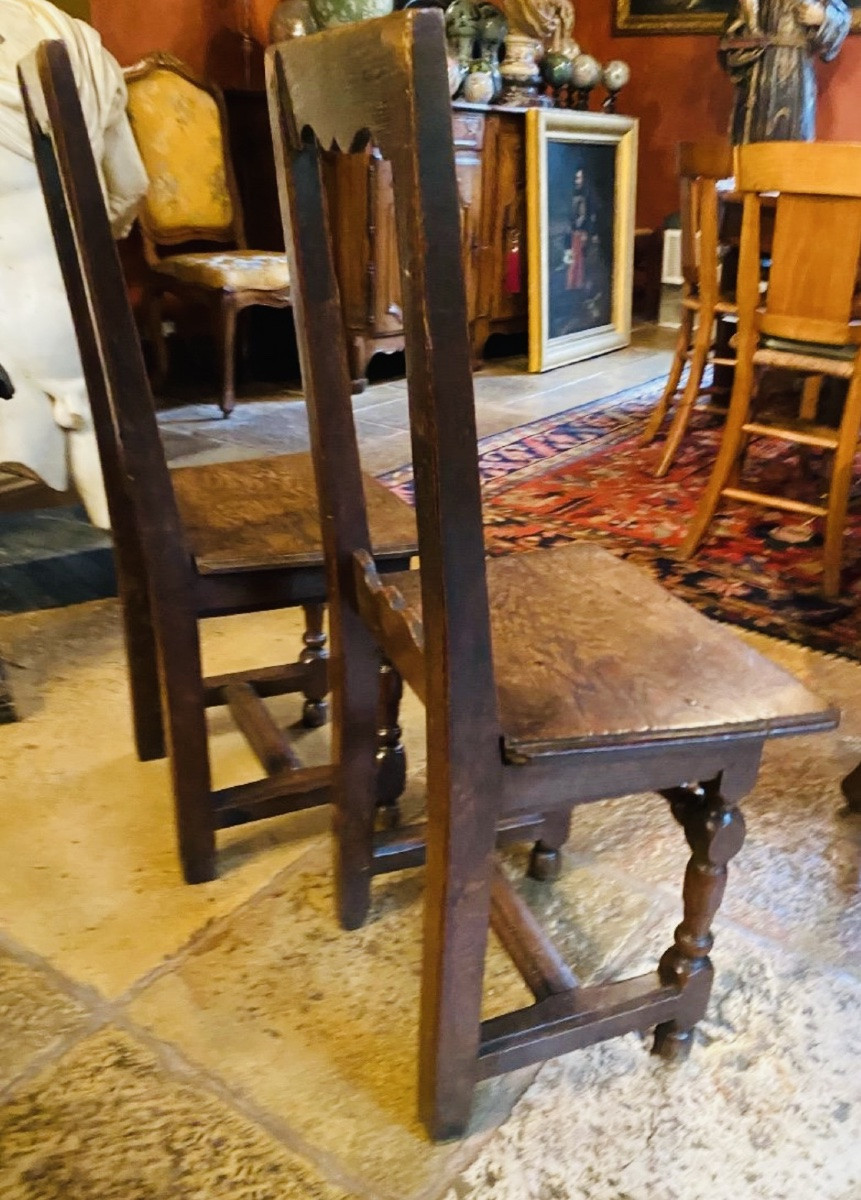 Paire de Chaises Lorraines En Chêne Début Du XIX Eme Siècle "-photo-2