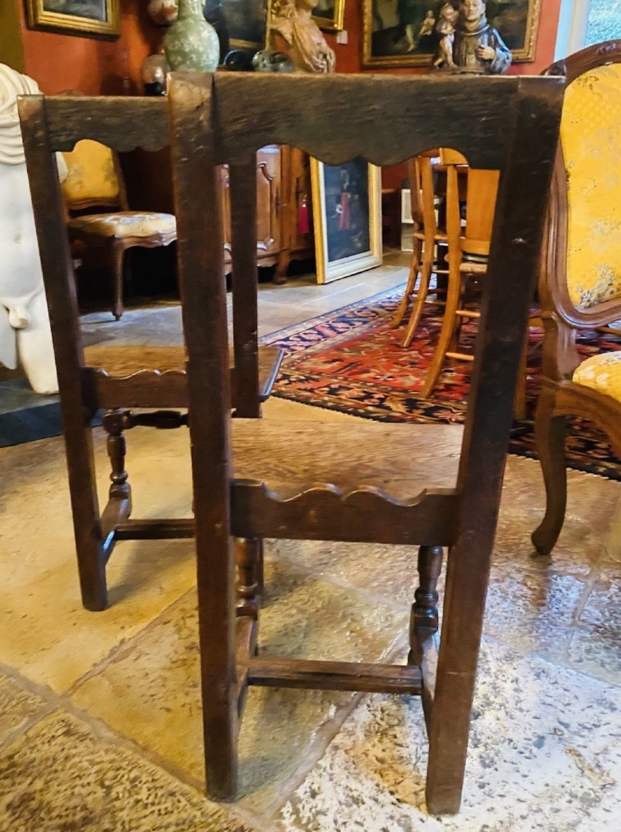 Paire de Chaises Lorraines En Chêne Début Du XIX Eme Siècle "-photo-3