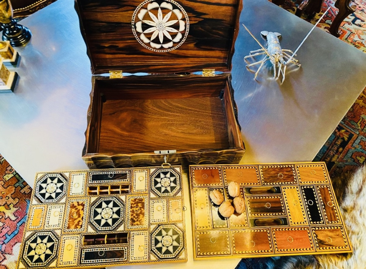 Grand Coffret à Compartiments Anglo Indien Du XIX Eme Siècle-photo-4