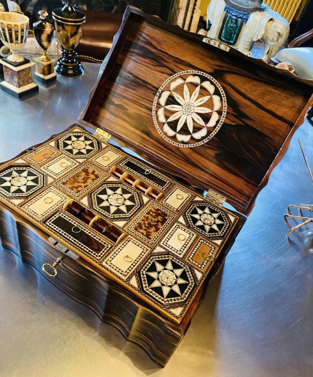 Grand Coffret à Compartiments Anglo Indien Du XIX Eme Siècle-photo-6