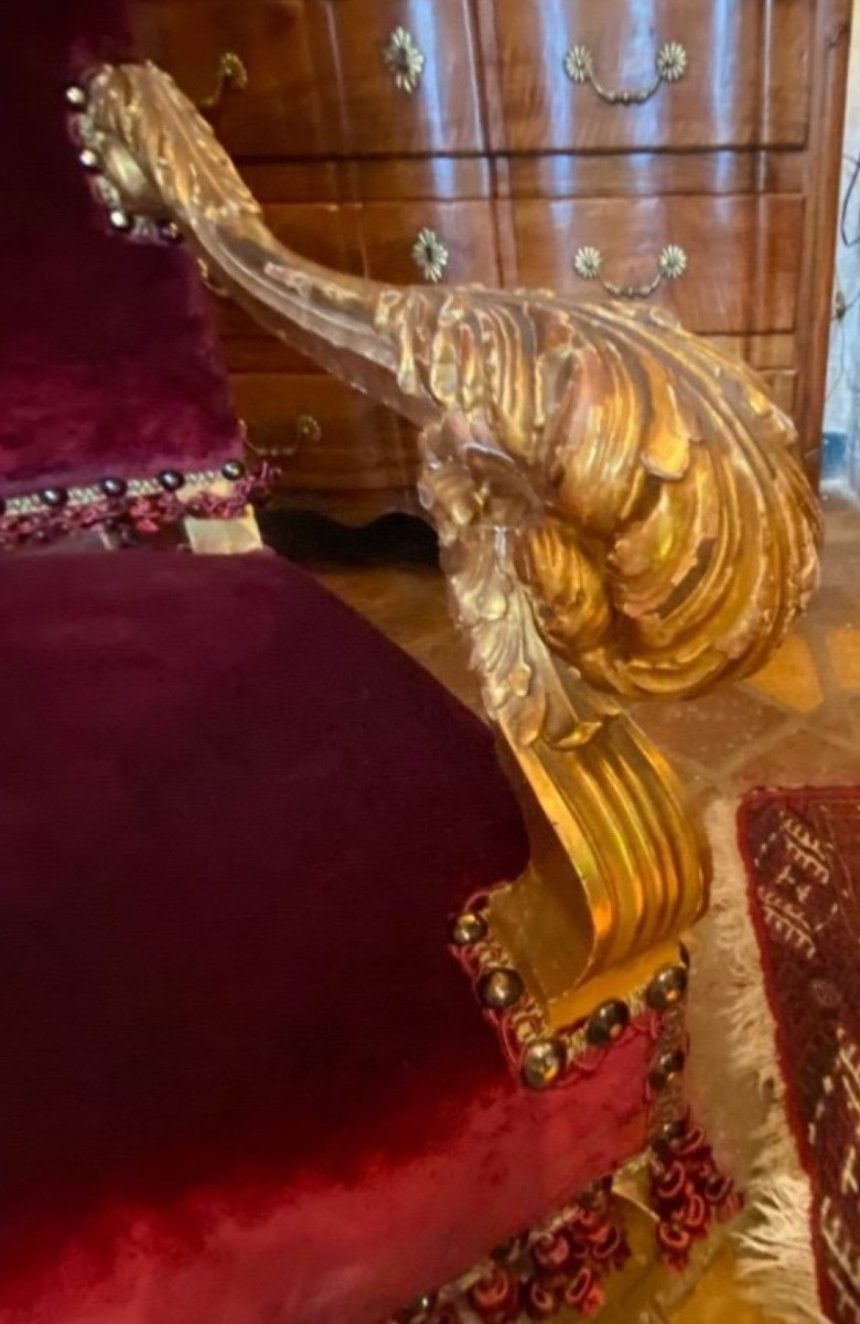 19th Century Regency Style Giltwood Armchair -photo-3