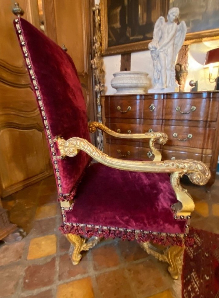 19th Century Regency Style Giltwood Armchair -photo-7