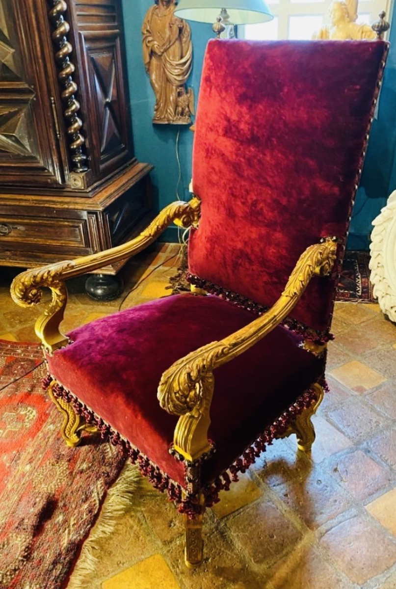19th Century Regency Style Giltwood Armchair -photo-8