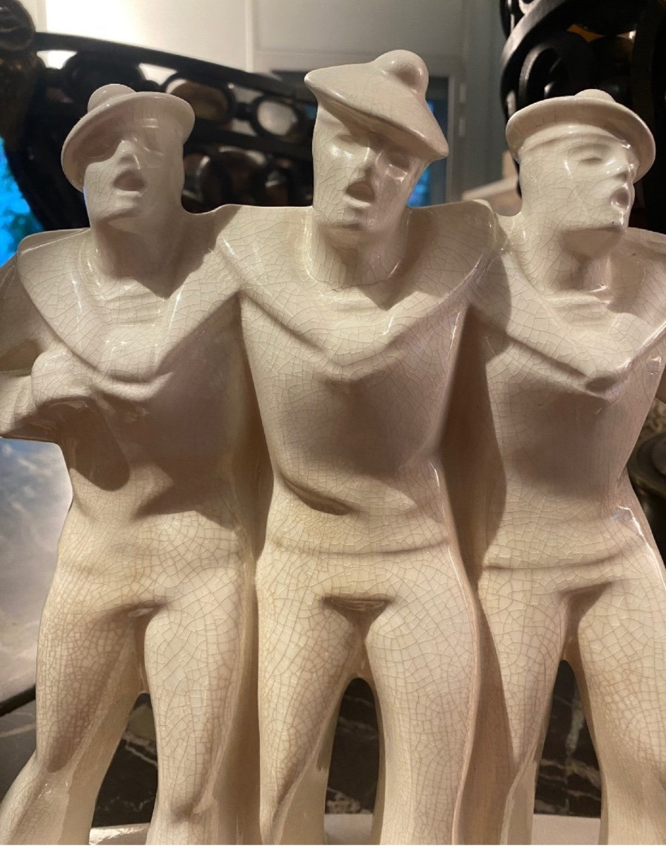We Are The Navy Guys, Crackled Earthenware From Niderviller -photo-4