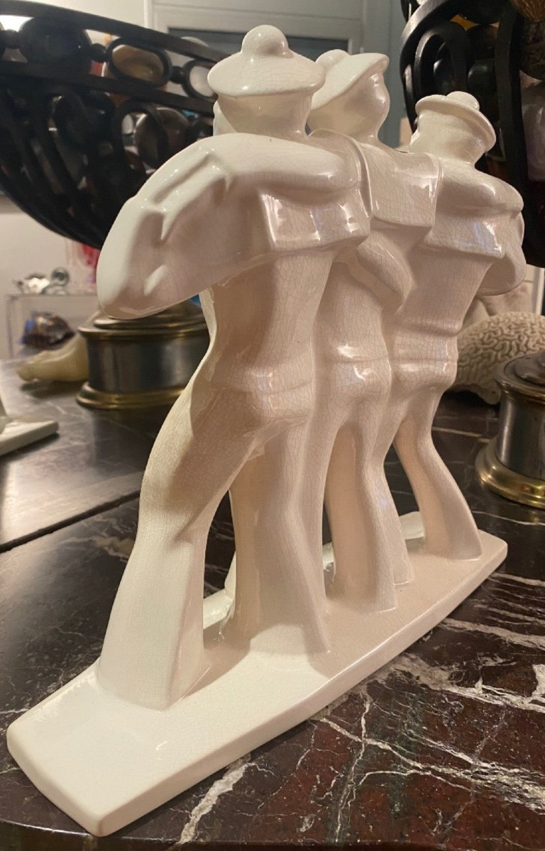We Are The Navy Guys, Crackled Earthenware From Niderviller -photo-3
