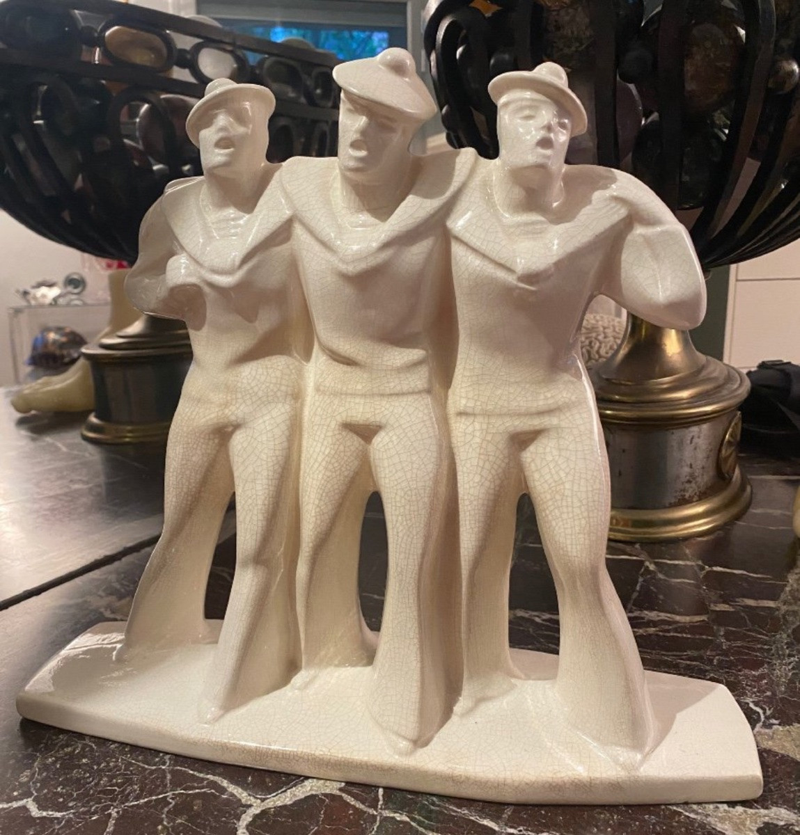 We Are The Navy Guys, Crackled Earthenware From Niderviller -photo-4