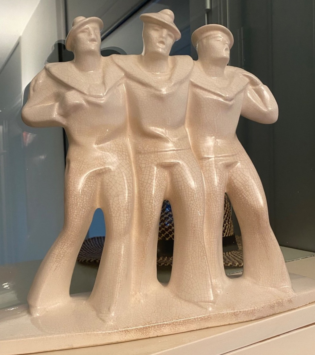We Are The Navy Guys, Crackled Earthenware From Niderviller -photo-8