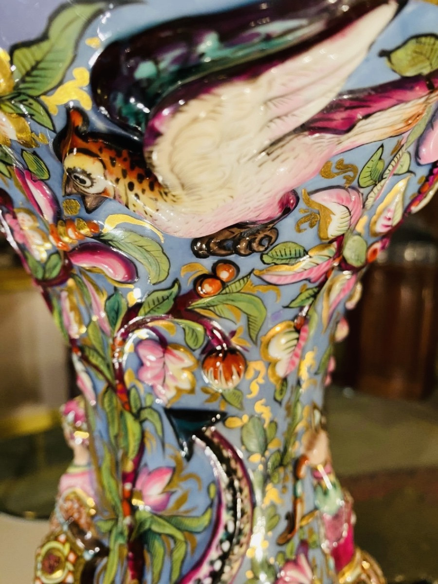 Samson, Pair Of Vases With Persians, Mounted In High Relief, Late 19th Century-photo-1