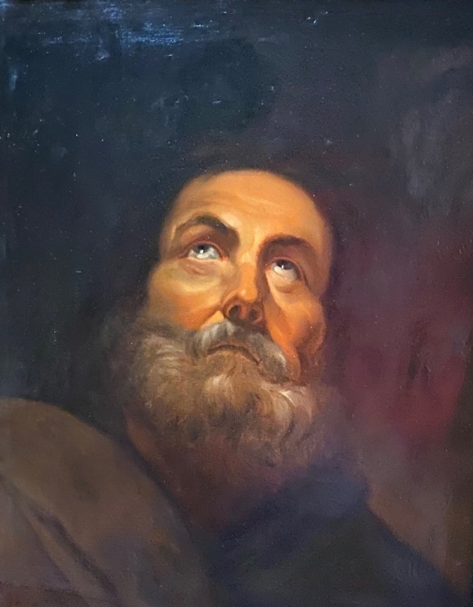 Portrait Of A Saint, Signed, 19th Century-photo-3